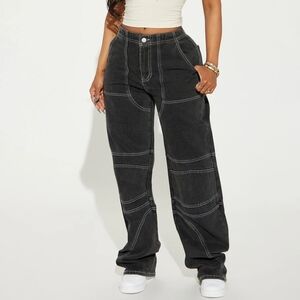 Fashion Nova Acadia Drop Waist Baggy Jeans